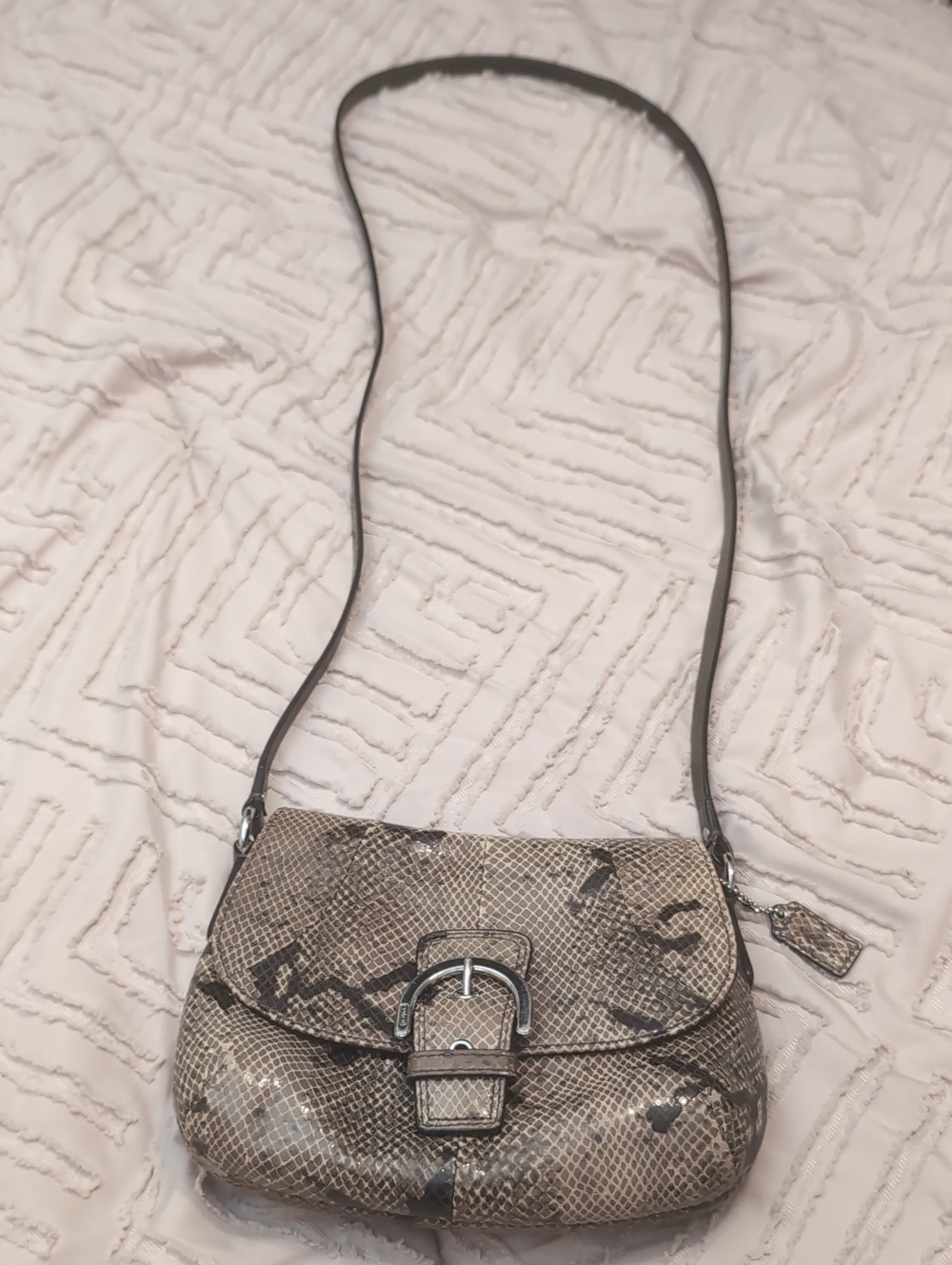 Women’s Coach Neutral Snake-Print Crossbody Bag - Picture 1 of 1